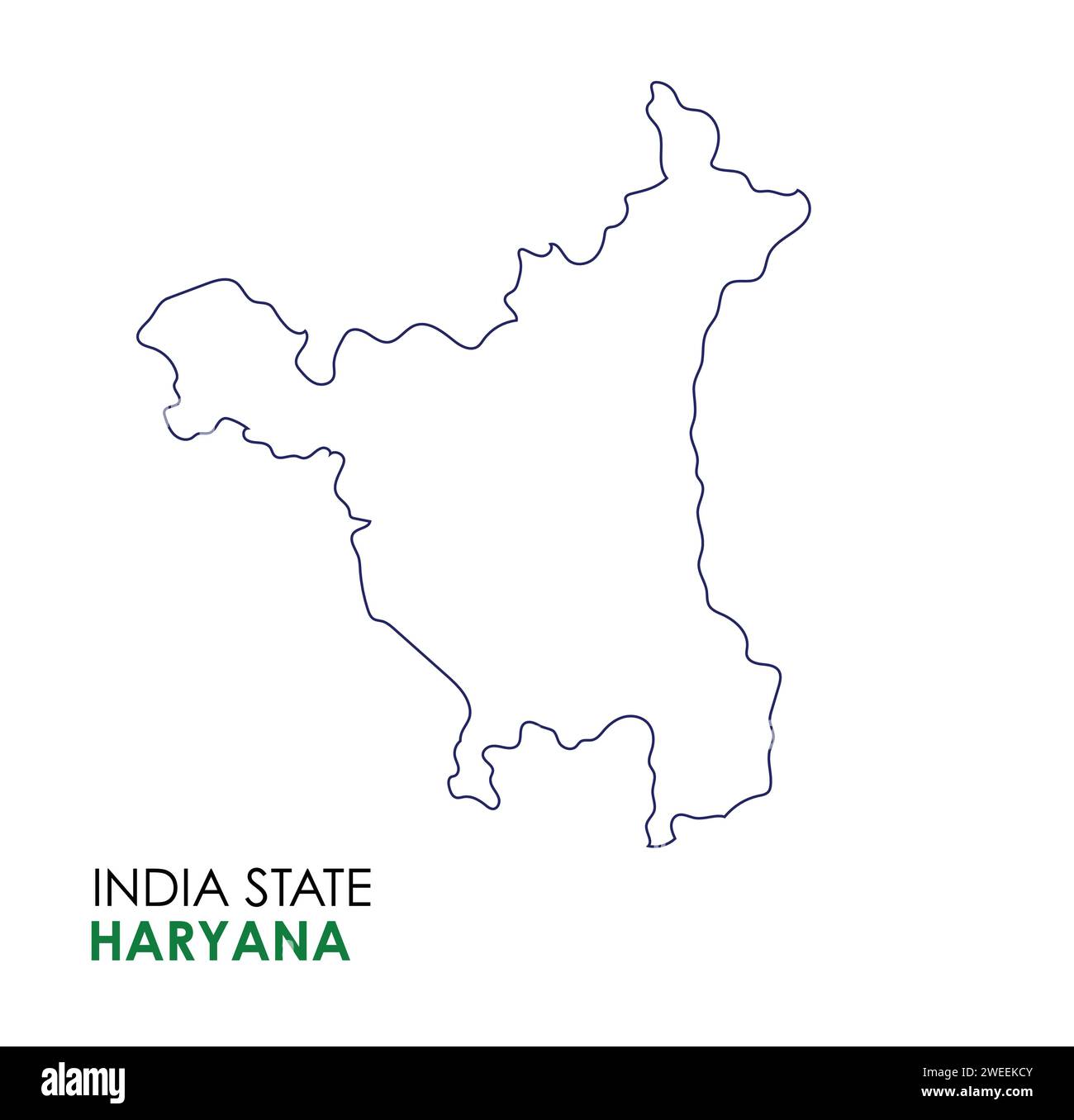 Haryana map of Indian state. Haryana map vector illustration. Haryana map on white background
