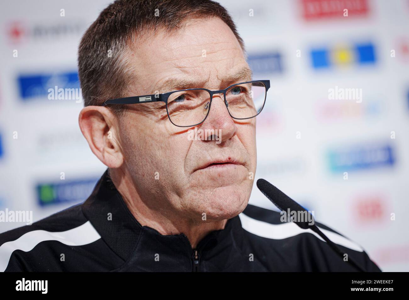 German coach Alfred Gislason during the press conference in Cologne