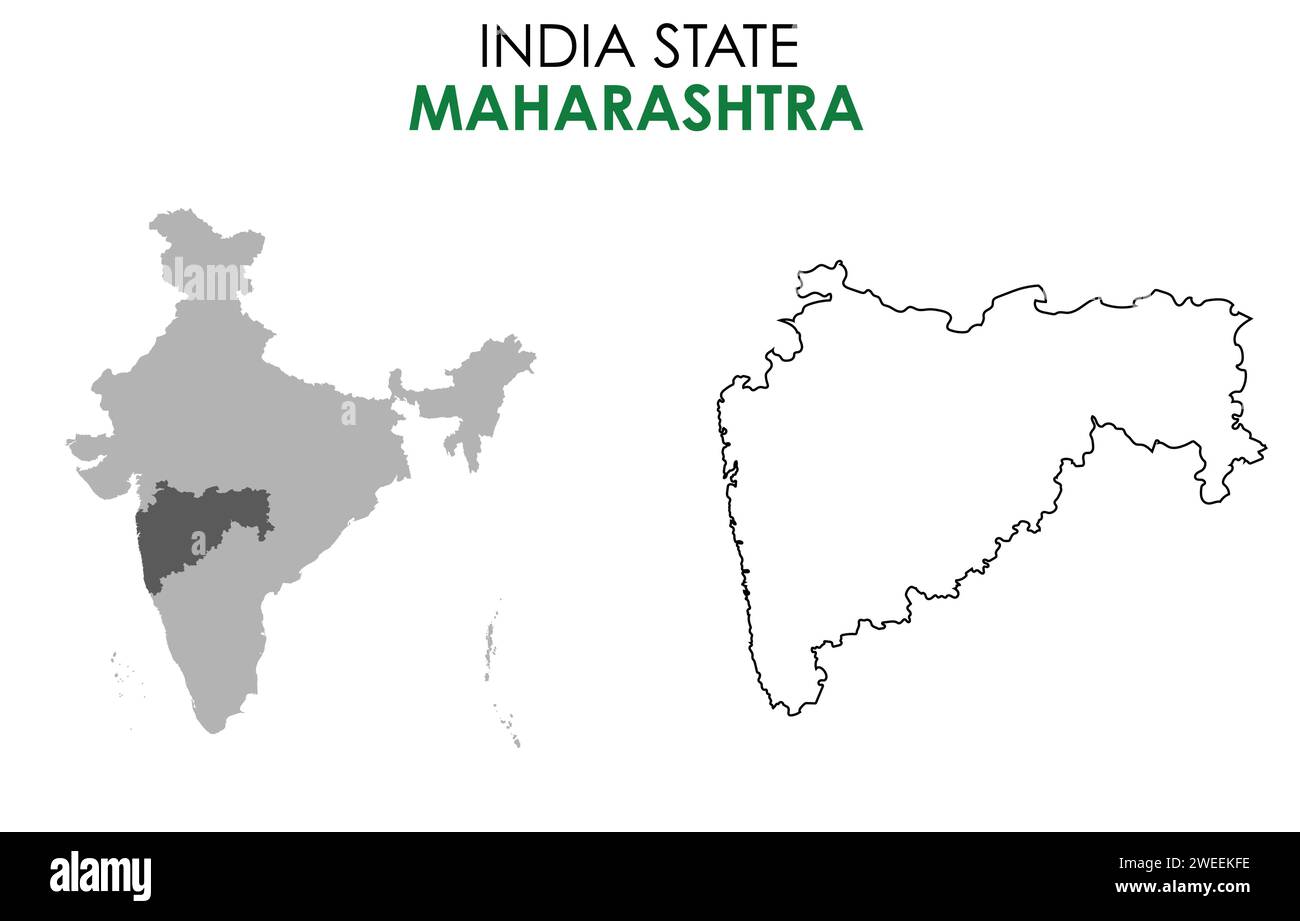 Maharashtra map of Indian state. Maharashtra map vector illustration ...