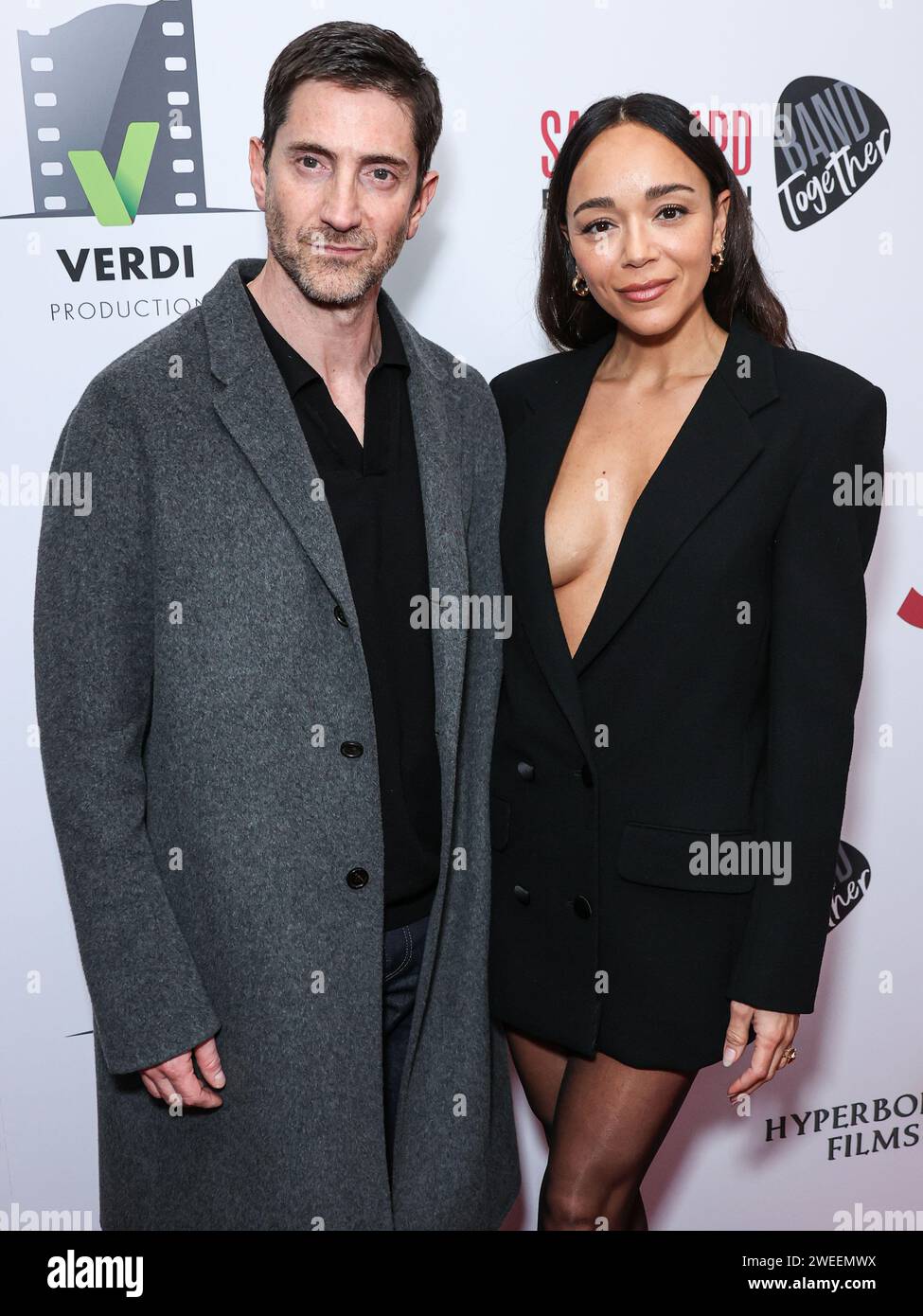 Hollywood, United States. 24th Jan, 2024. HOLLYWOOD, LOS ANGELES, CALIFORNIA, USA - JANUARY 24: Iddo Goldberg and wife Ashley Madekwe arrive at the Los Angeles Premiere Of VMI Releasing's 'Junction' held at the Harmony Gold Theater on January 24, 2024 in Hollywood, Los Angeles, California, United States. (Photo by Xavier Collin/Image Press Agency) Credit: Image Press Agency/Alamy Live News Stock Photo