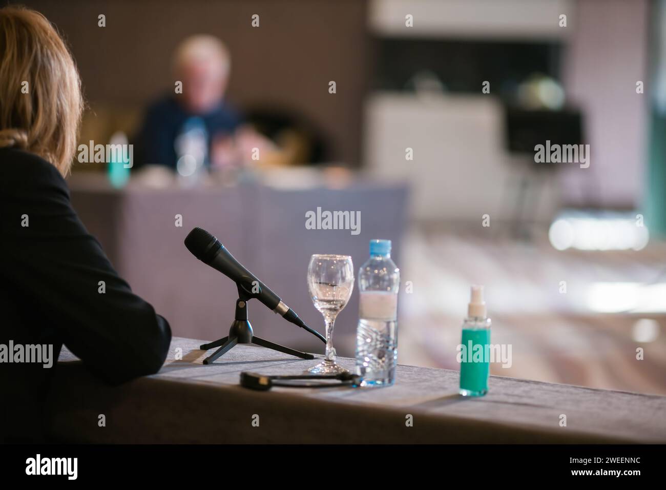 people discussing at business conference Stock Photo