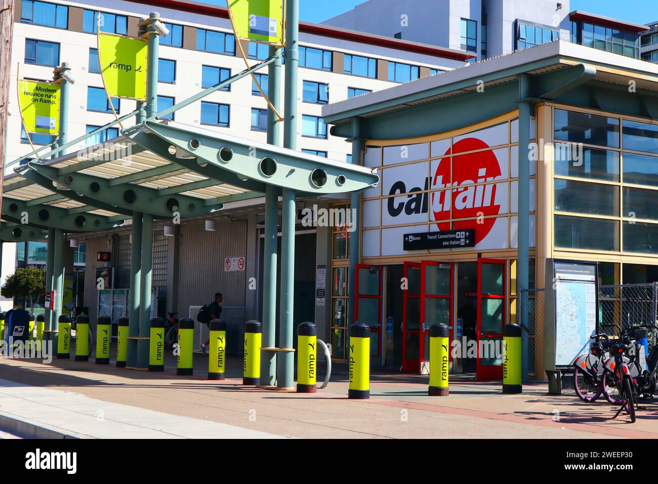 San Francisco, California San Francisco Caltrain train Station Stock
