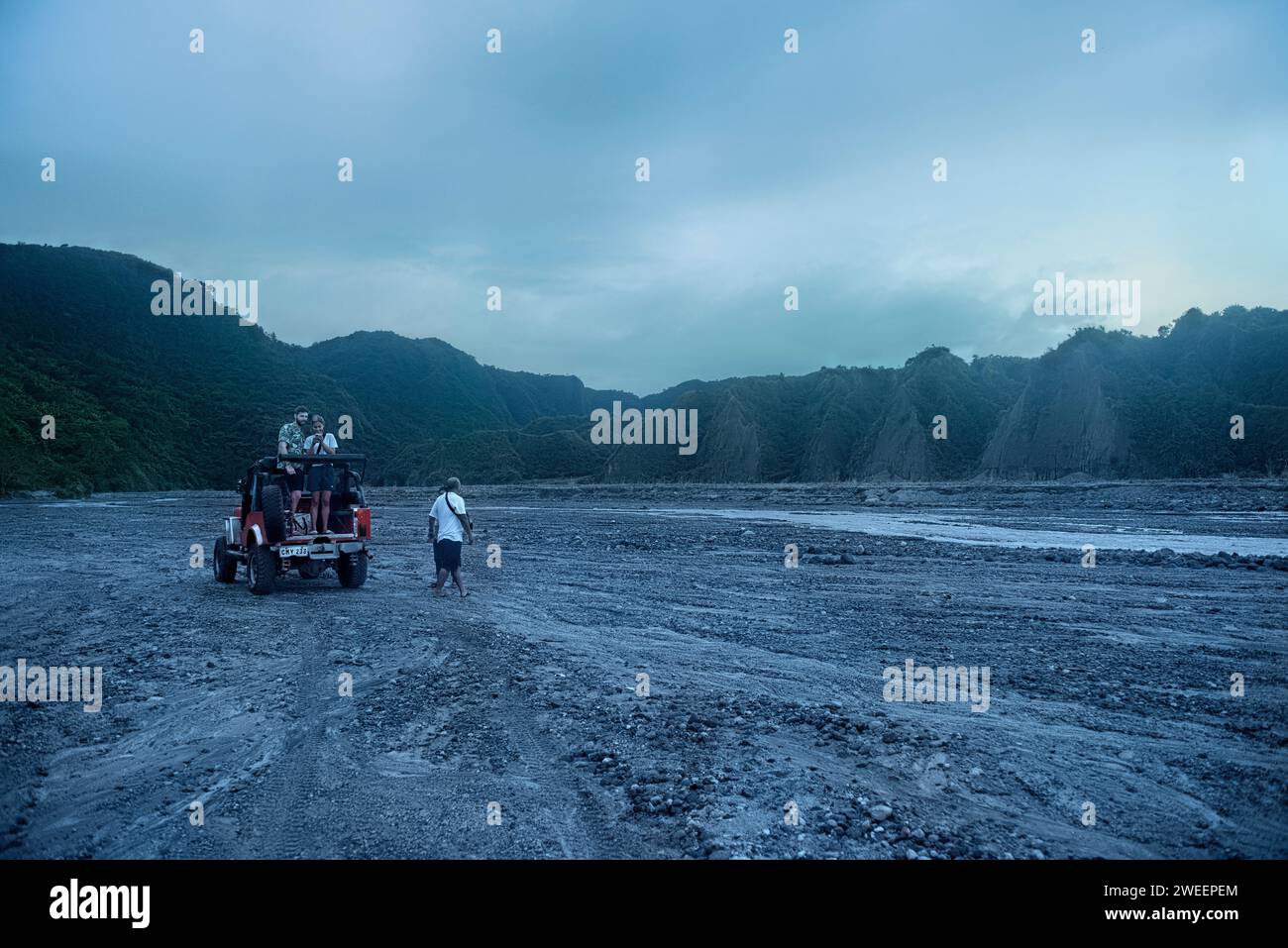 Off-road adventure at Mount Pinatubo, Zambales, Luzon, Philippines Stock Photo