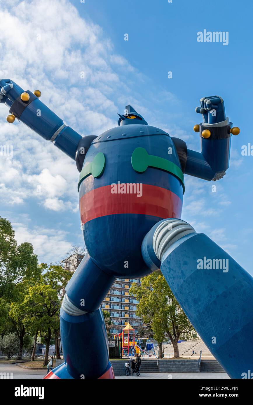 Tetsujin Building Tetsujin 28-go Statue (Gigantor) Wakamatsu Park Stock Photo - Alamy