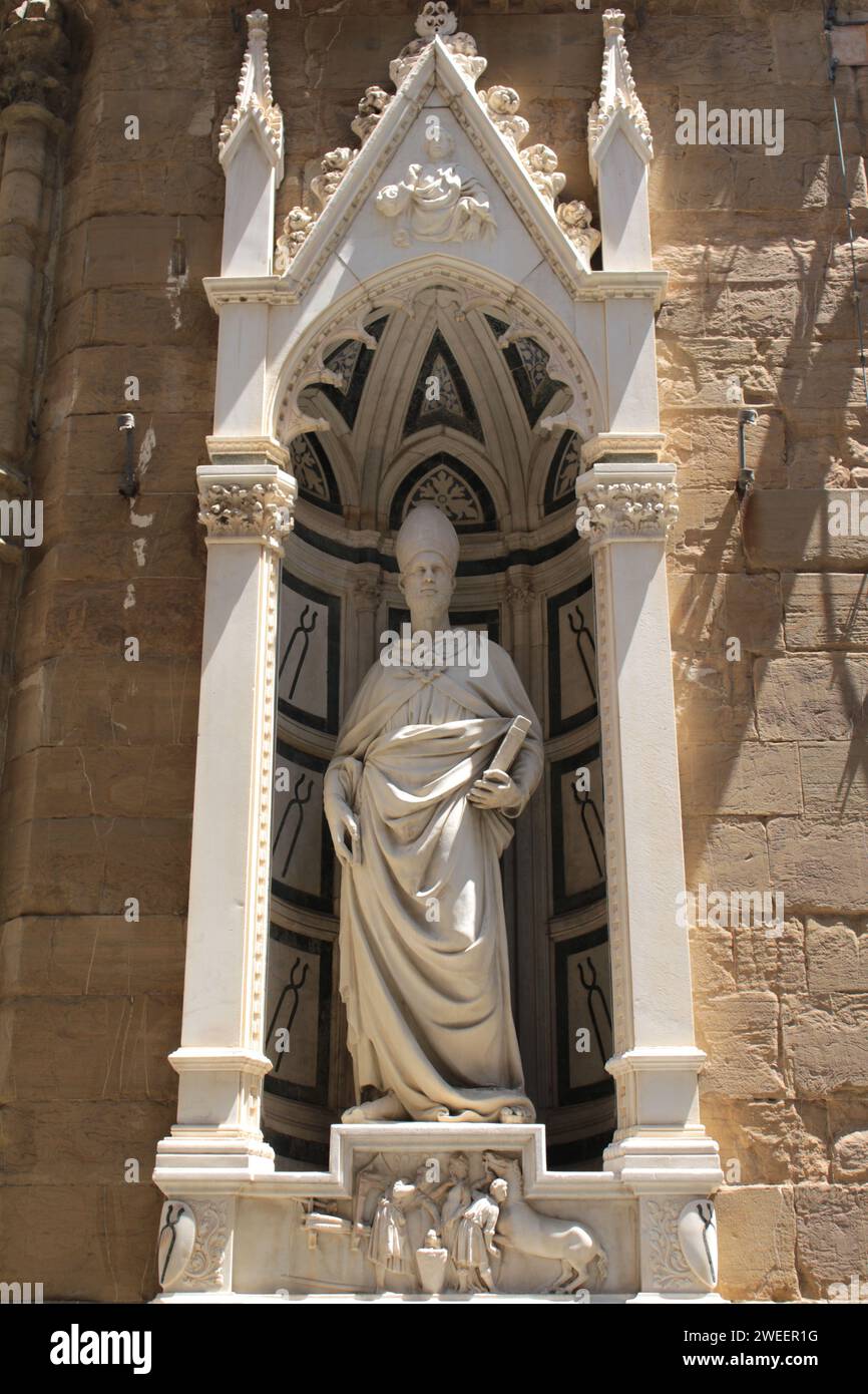 Statue of St Eligius, Orsanmichele, Florence Stock Photo