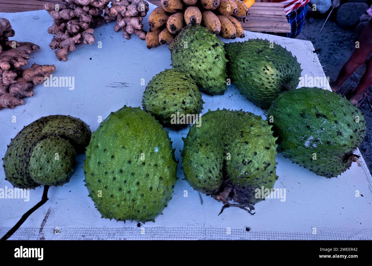 Soursop for sale at Mount Pinatubo, Zambales, Luzon, Philippines Stock Photo