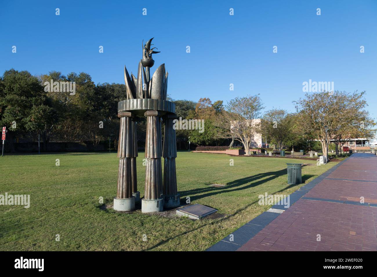 1996 Olympic Yachting Cauldron. This cauldron was lit by the original Olympic flame from Mt. Olympus at the opening ceremonies on July 20, 1996. Stock Photo