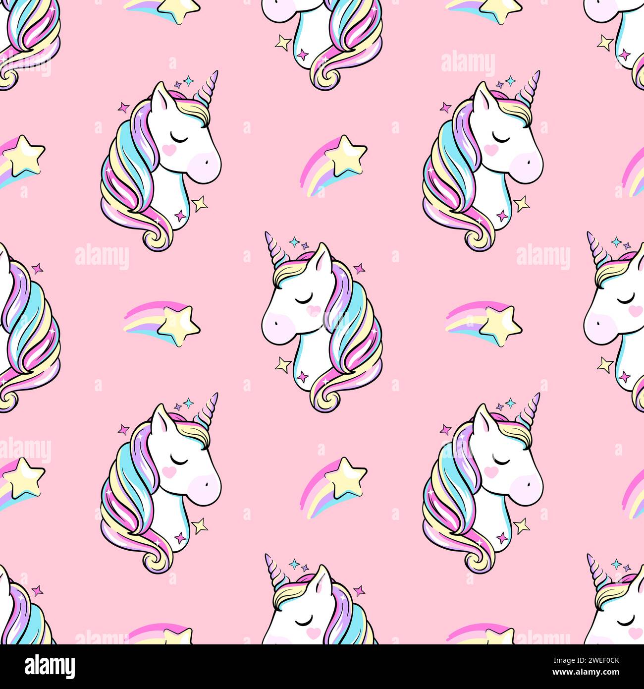 Unicorn rainbow seamless pattern hi-res stock photography and images ...