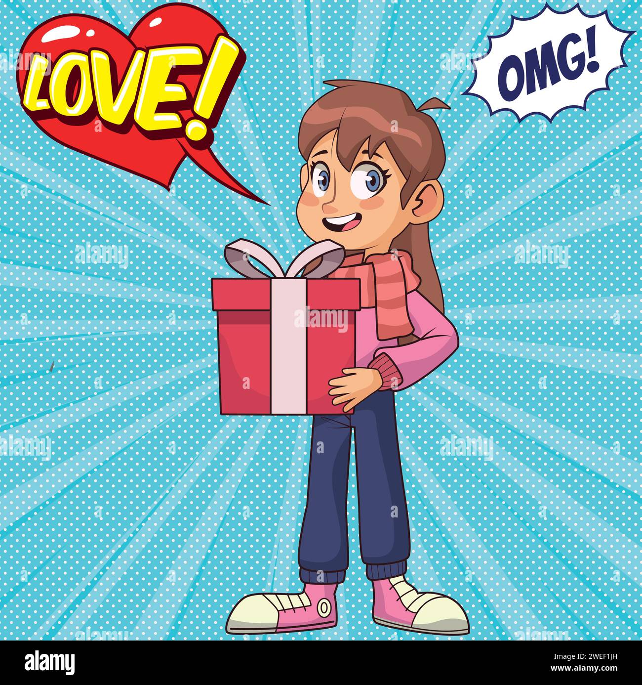 Cute Girl Gift Pop Art Style Vector Image Stock Vector Image Art Alamy cute-girl-gift-pop-art-style-vector-image-stock-vector-image-art-alamy