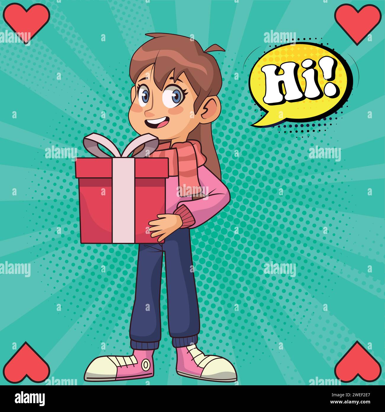 Cute Girl Gift Pop Art Style Vector Image Stock Vector Image Art Alamy cute-girl-gift-pop-art-style-vector-image-stock-vector-image-art-alamy