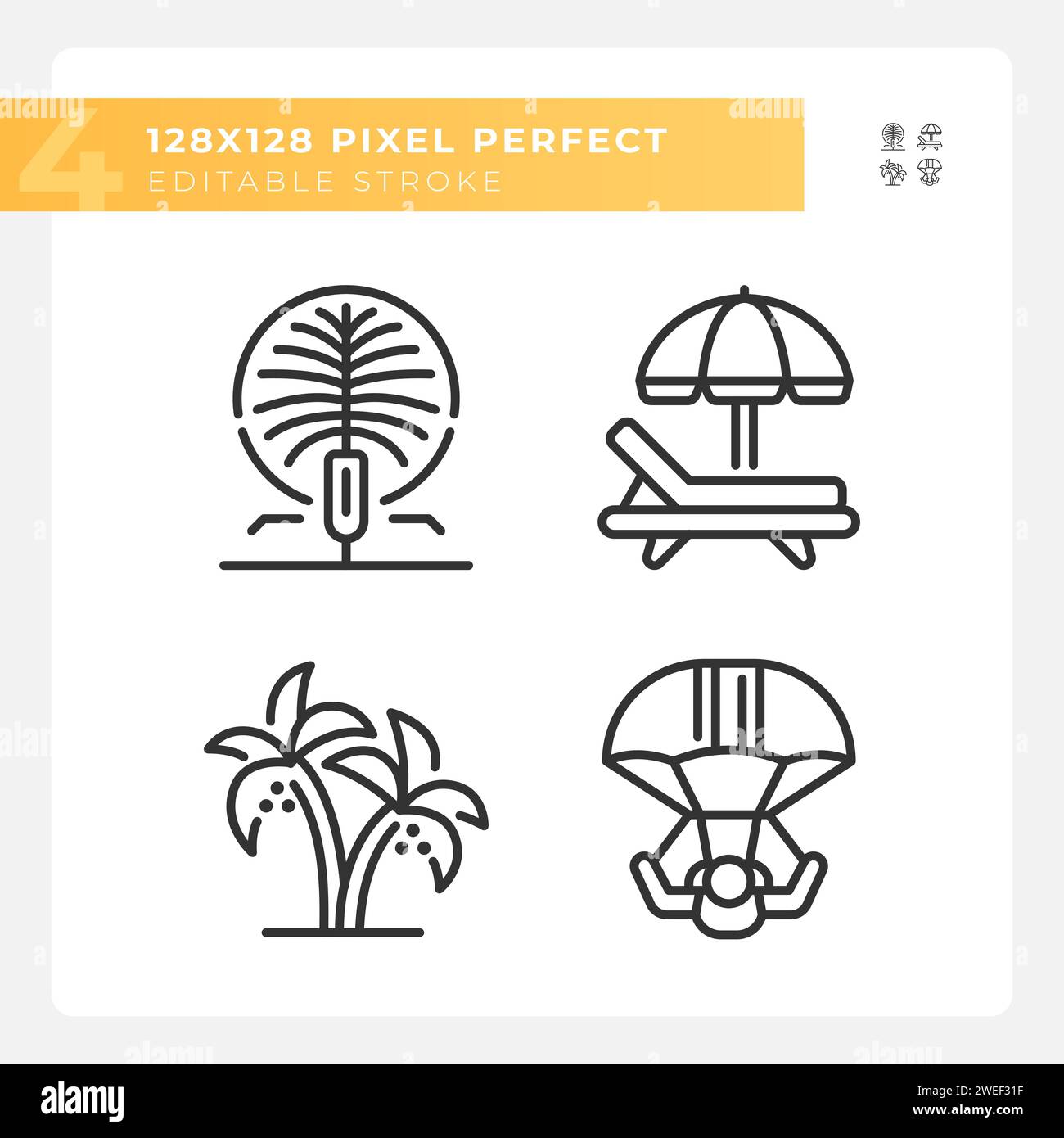 Luxury resort vacation linear icons set Stock Vector Image & Art - Alamy