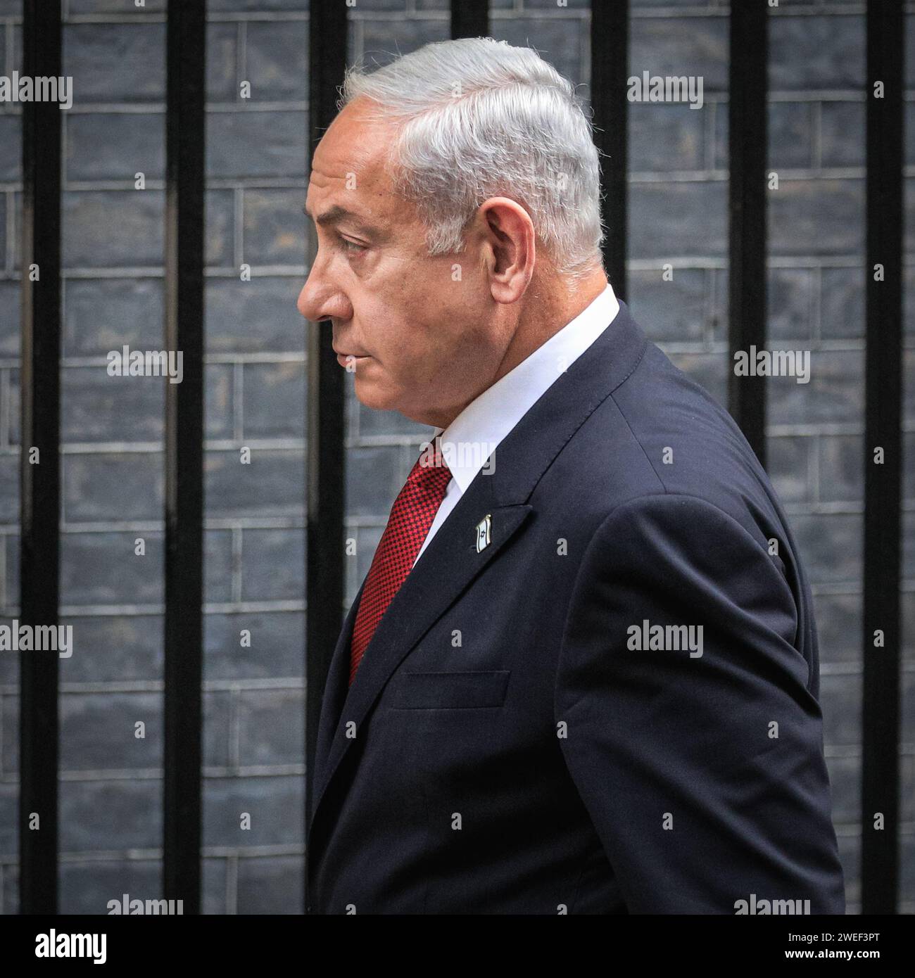 Benjamin Netanyahu, Prime Minister of Israel in Downing Street on a ...