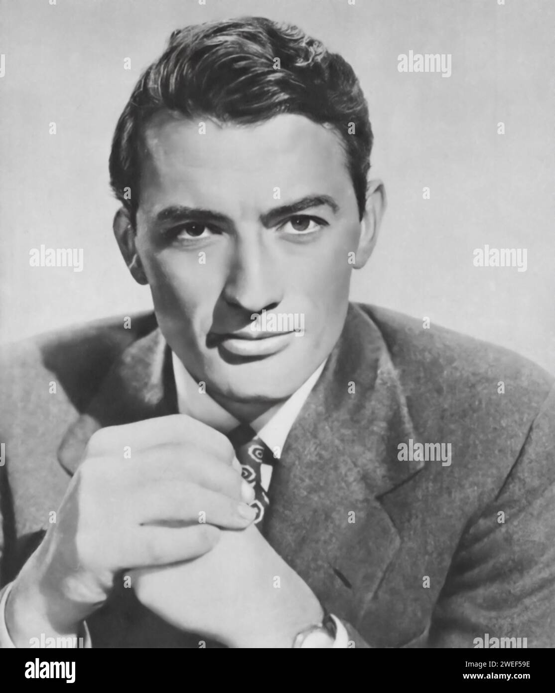 A portrait of Gregory Peck, a celebrated actor famous for his role in