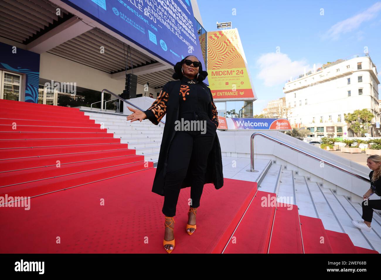Pose Empreintes Cannes Midem, France. 25th Jan, 2024. © PHOTOPQR/NICE