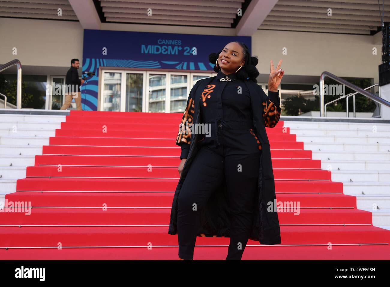 Pose Empreintes Cannes Midem, France. 25th Jan, 2024. © PHOTOPQR/NICE