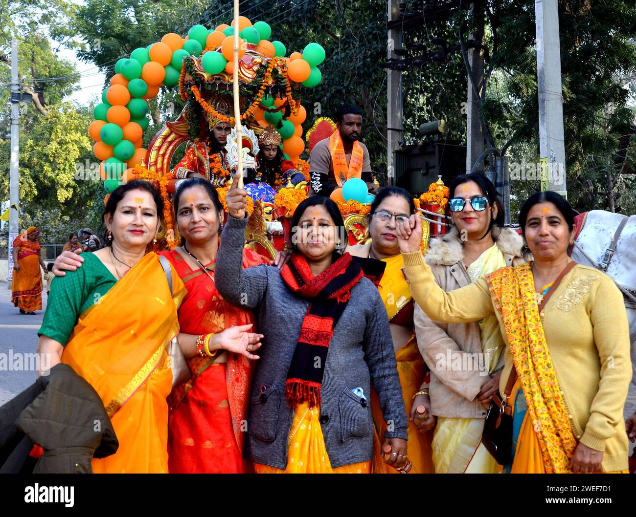 January 21, 2024, Bikaner, Rajasthan, India Devotees at a religious