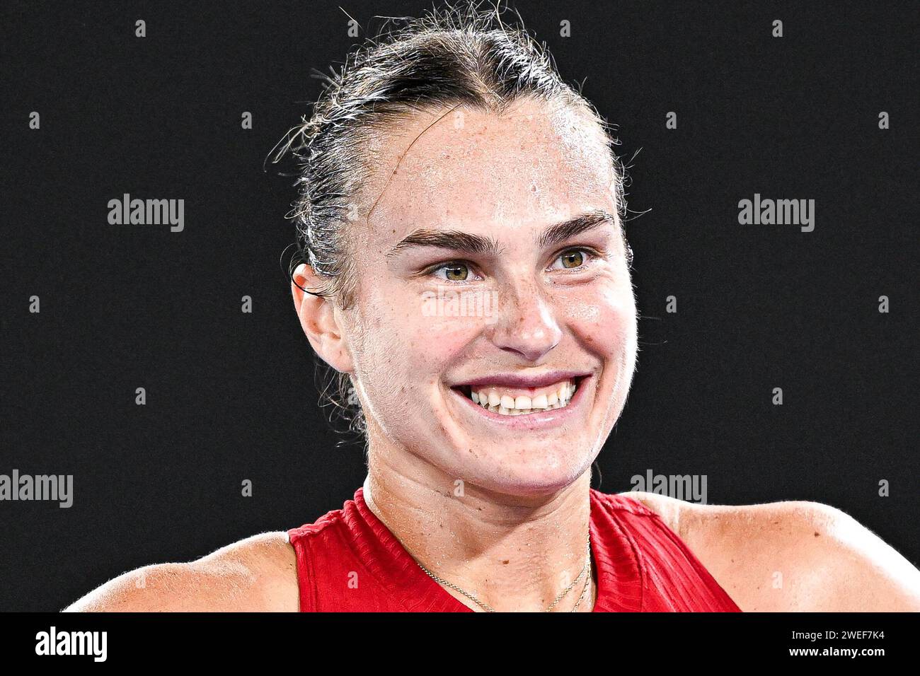 Paris, France. 23rd Jan, 2024. Aryna Sabalenka during the Australian
