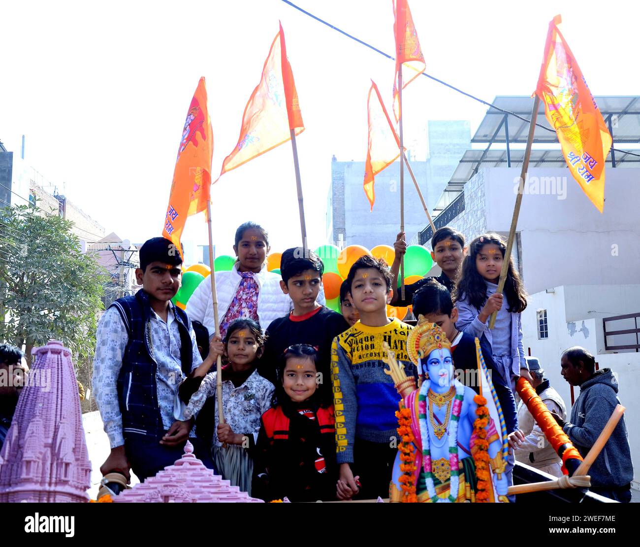 January 21, 2024, Bikaner, Rajasthan, India Devotees at a religious