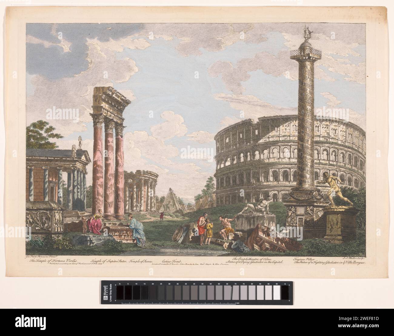 View of the ruins of the temple of Jupiter Stator, the amphitheater of