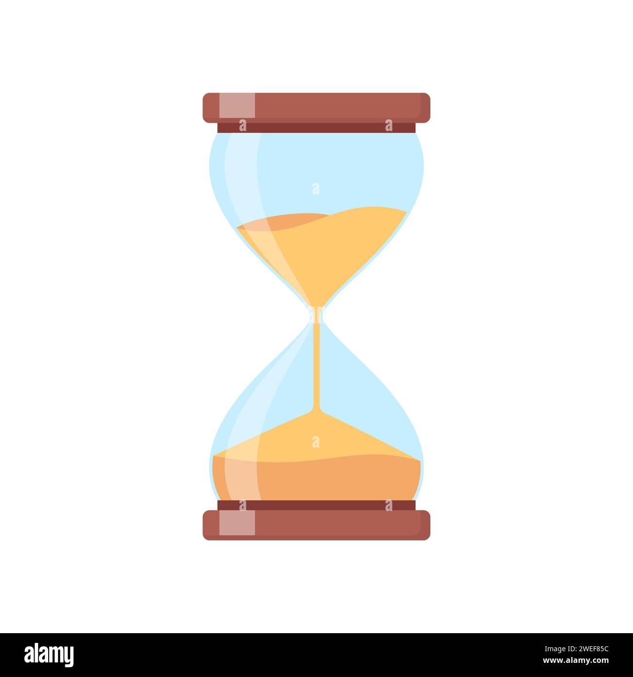 Hourglass isolated on white background. Vintage sandglass with sand ...