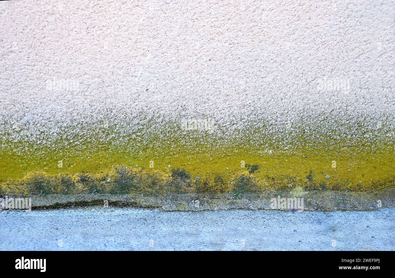 Rain water leaks on the wall causing damage at exterior Stock Photo - Alamy
