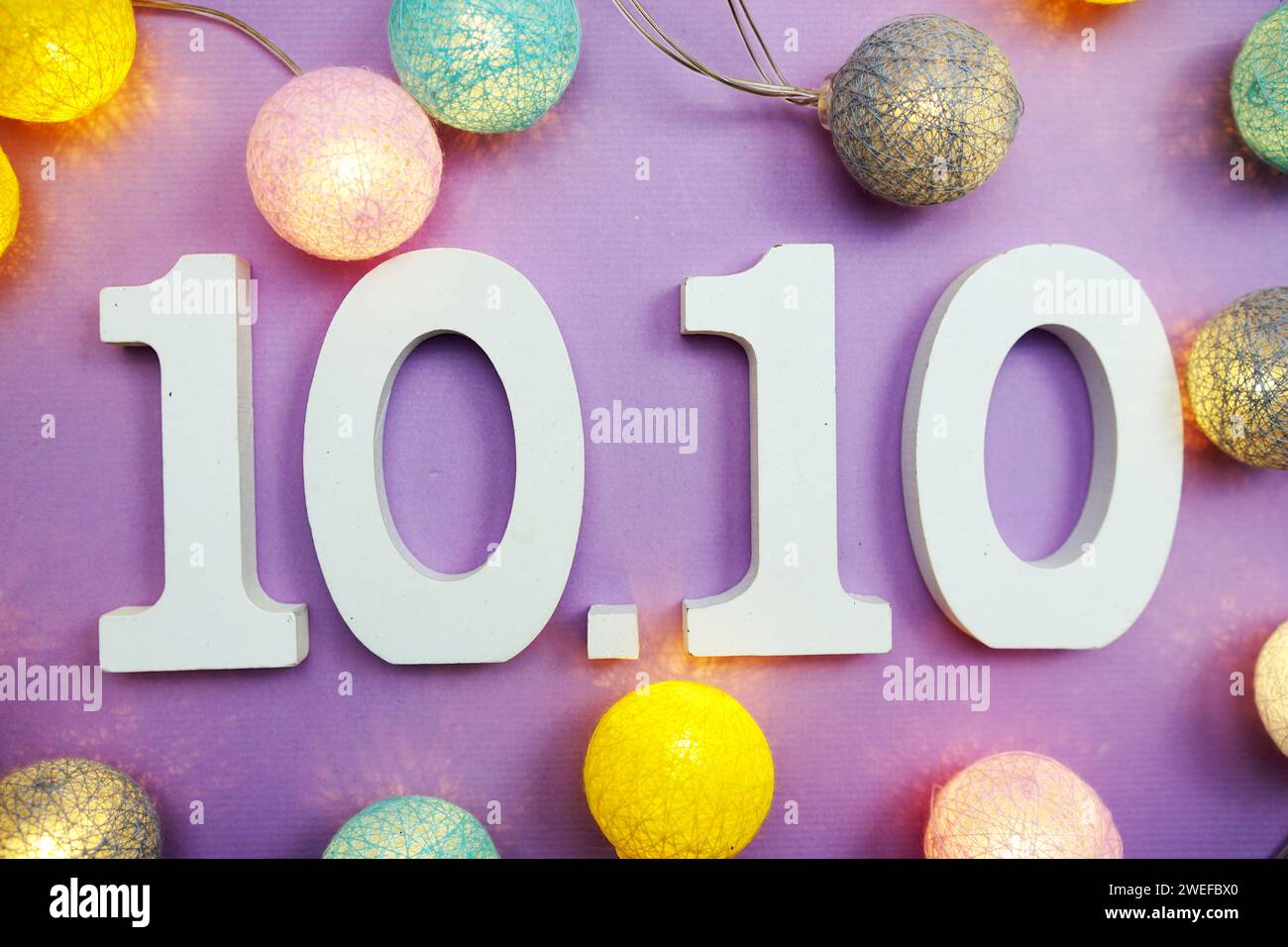 10.10 Sale Promotion with space copy on purple background Stock Photo