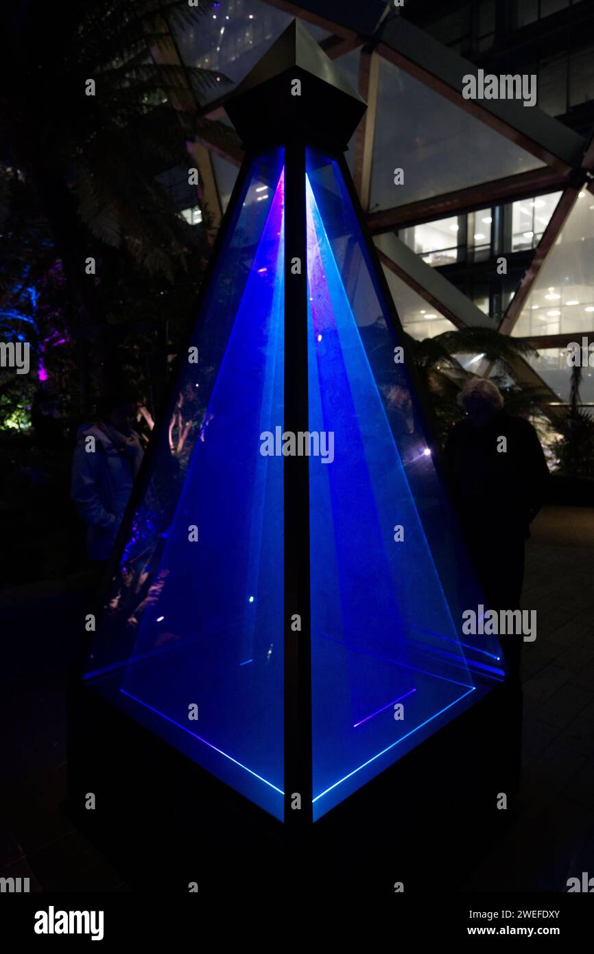 Vessels art installation by Limbic Cinema at Canary Wharf Winter Lights Festival 2024 Stock Photo
