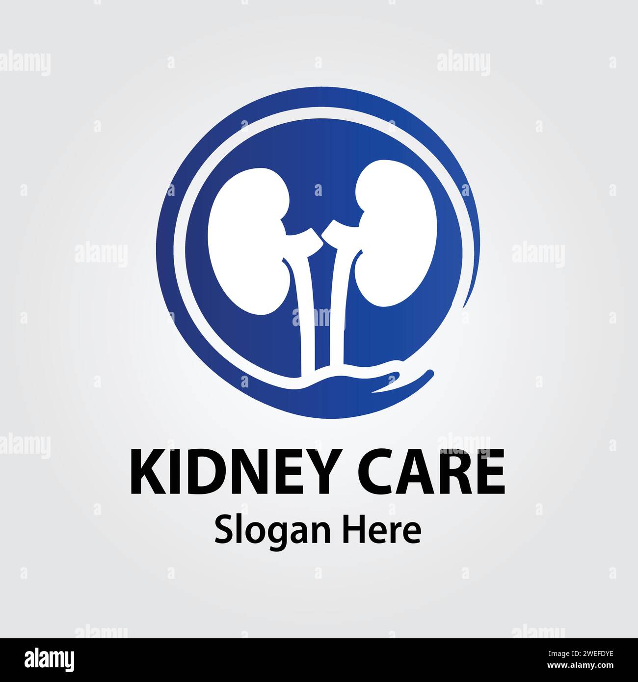 Kidney Care Creative Flat Logo Design Vector Template. Medical, Medicine and Urology Clinic Logo Concept. Stock Vector