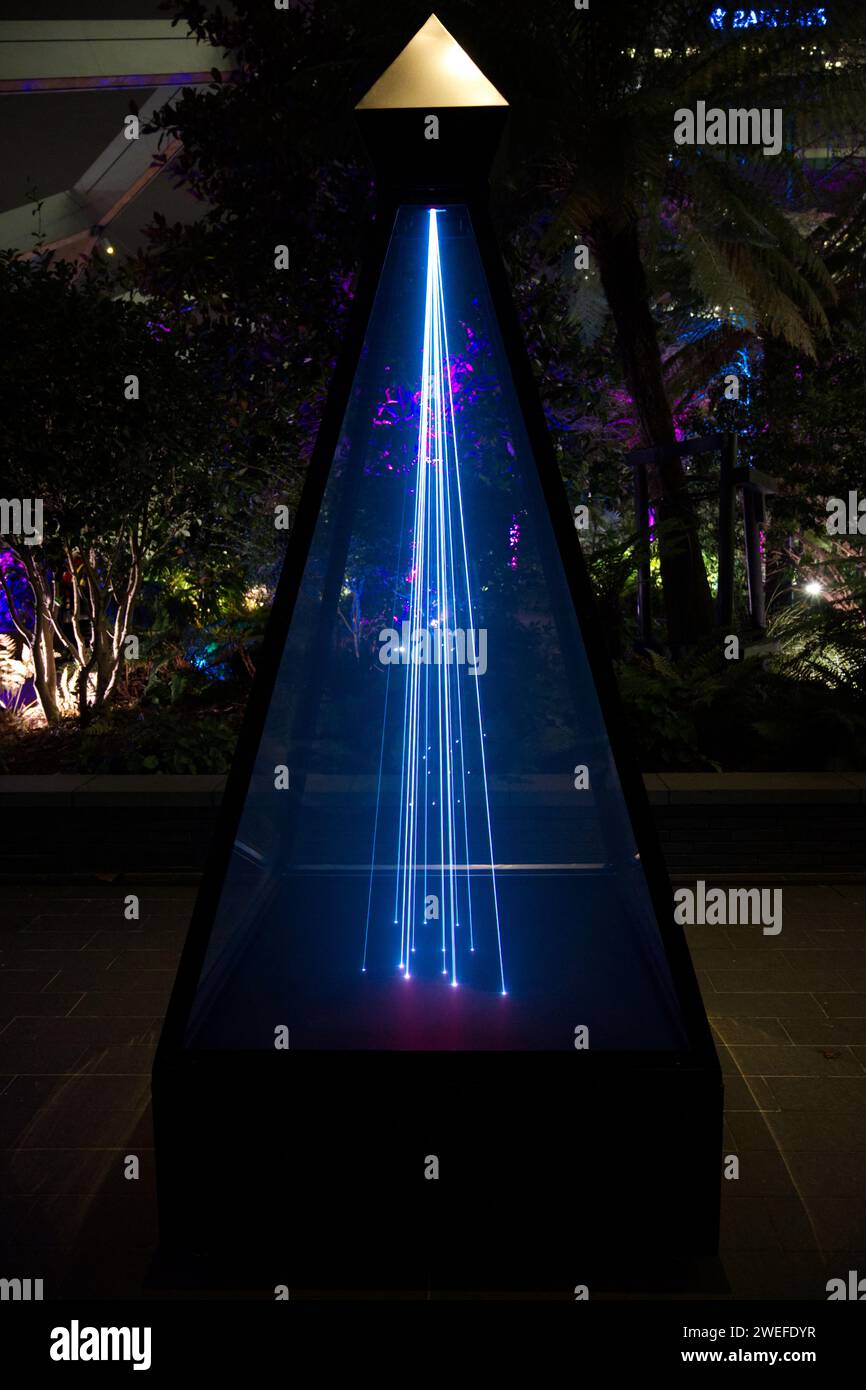 Vessels art installation by Limbic Cinema at Canary Wharf Winter Lights Festival 2024 Stock Photo