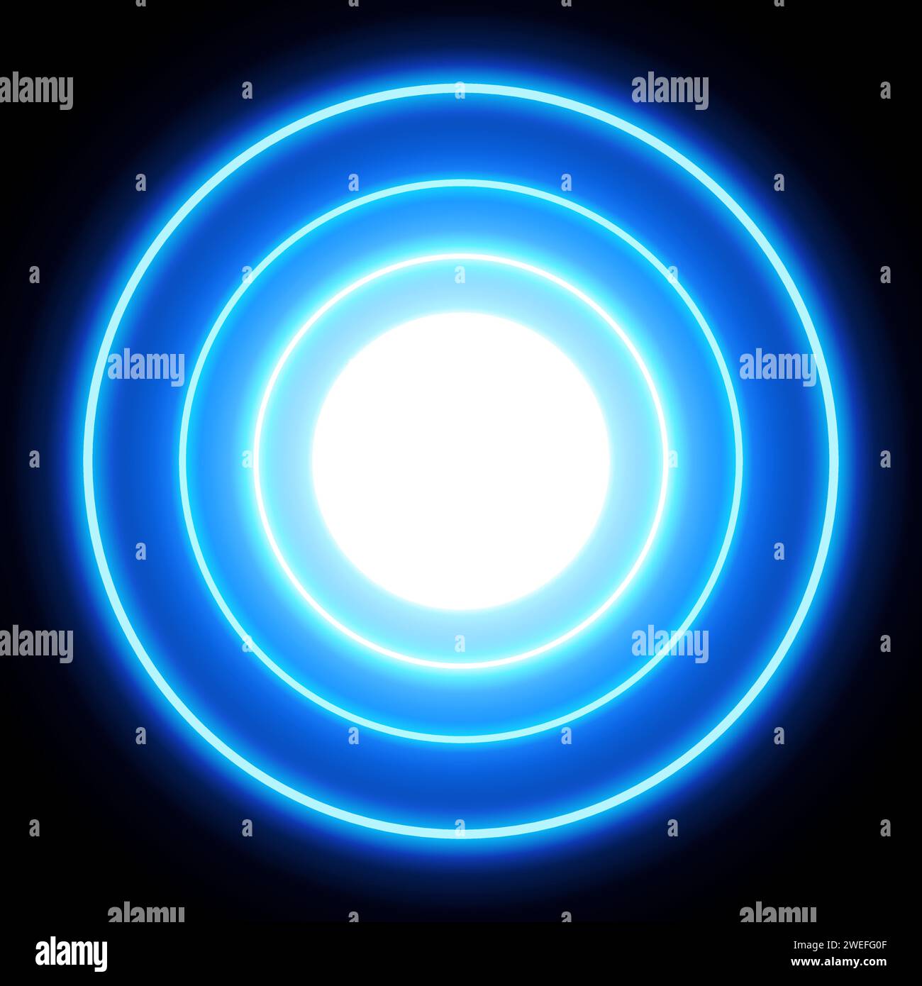 Blue neon light circles, abstract background, vector illustration in EPS10 format Stock Vector