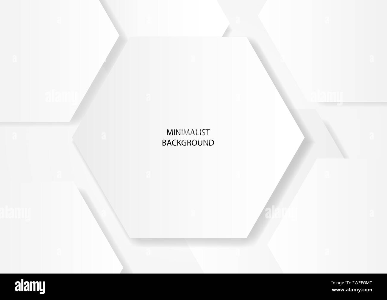 Abstract clean white hexagonal shapes, EPS 10 vector background Stock Vector
