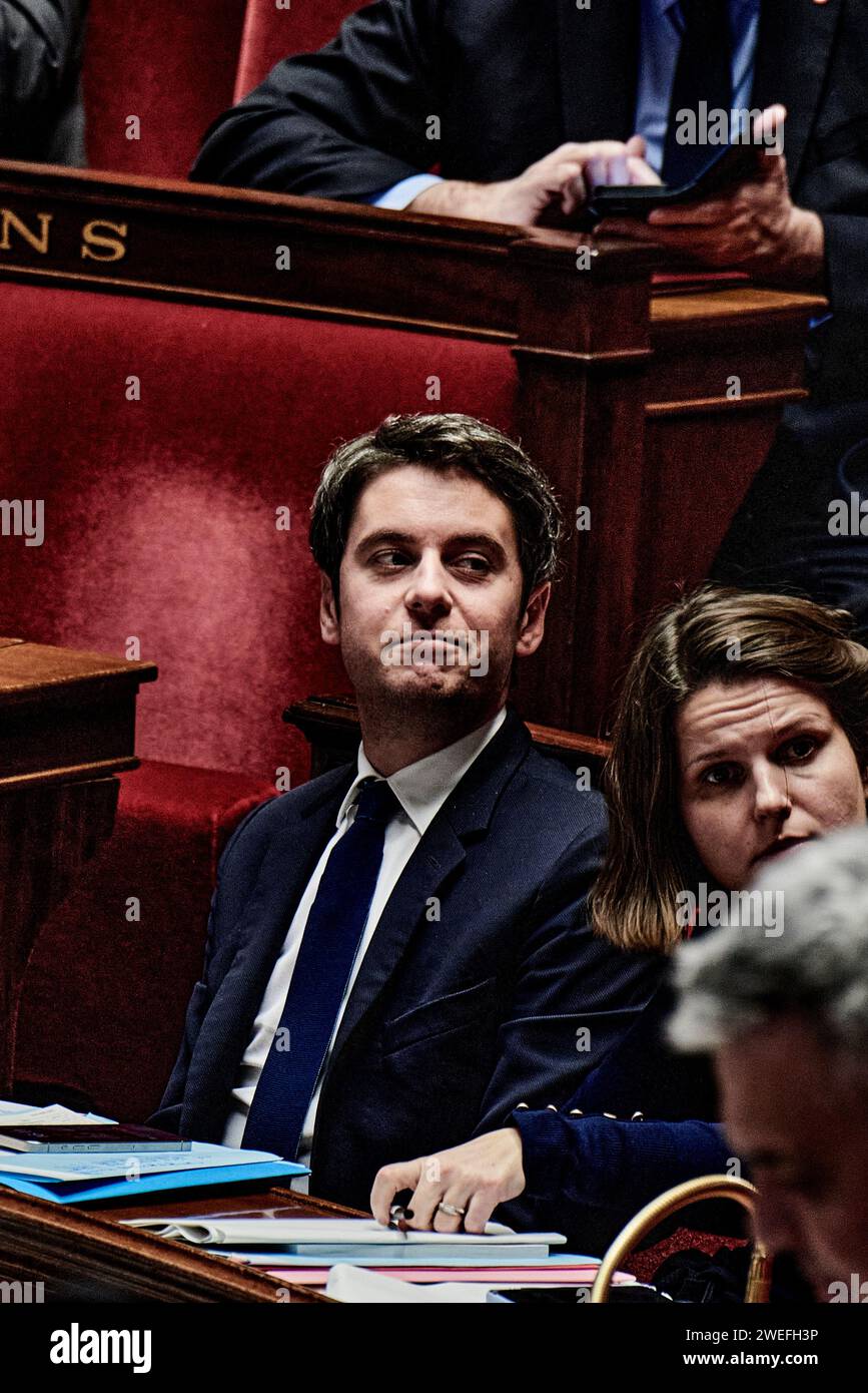 Paris, France. 23rd Jan, 2024. Antonin Burat/Le Pictorium Session of