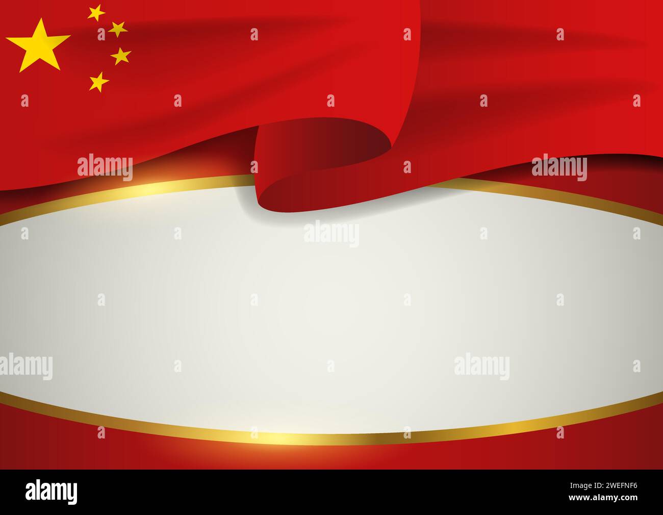China insignia with decorative golden frame, EPS 10 vector format Stock Vector