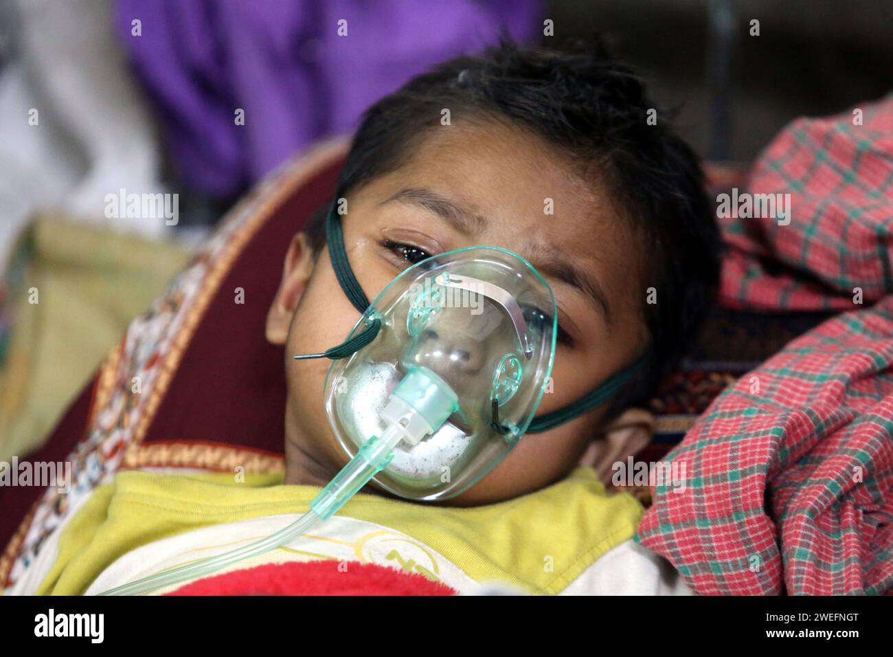 Dhaka, Wari, Bangladesh. 25th Jan, 2024. Child patients are being