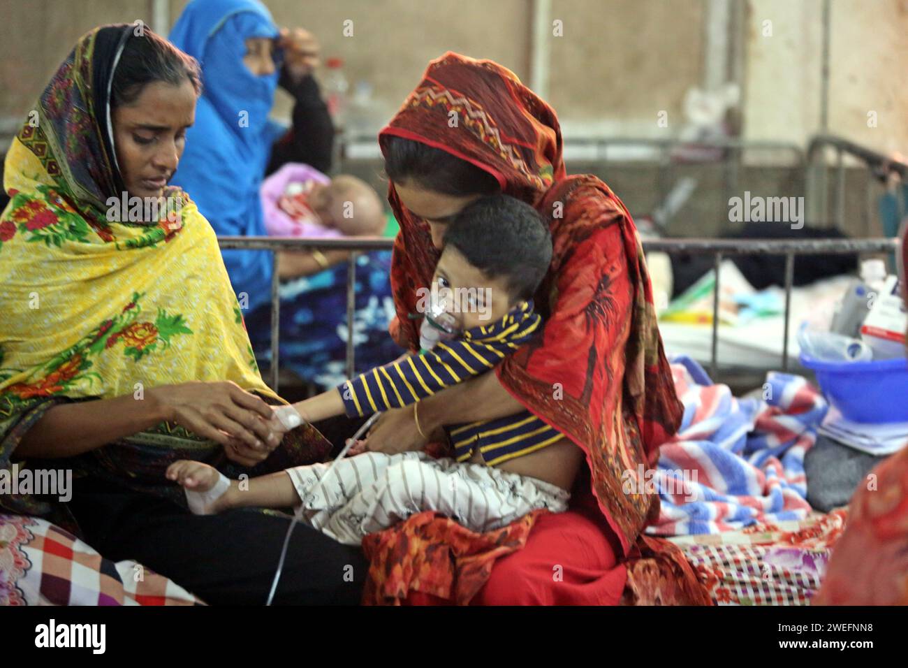 Dhaka, Wari, Bangladesh. 25th Jan, 2024. Child patients are being
