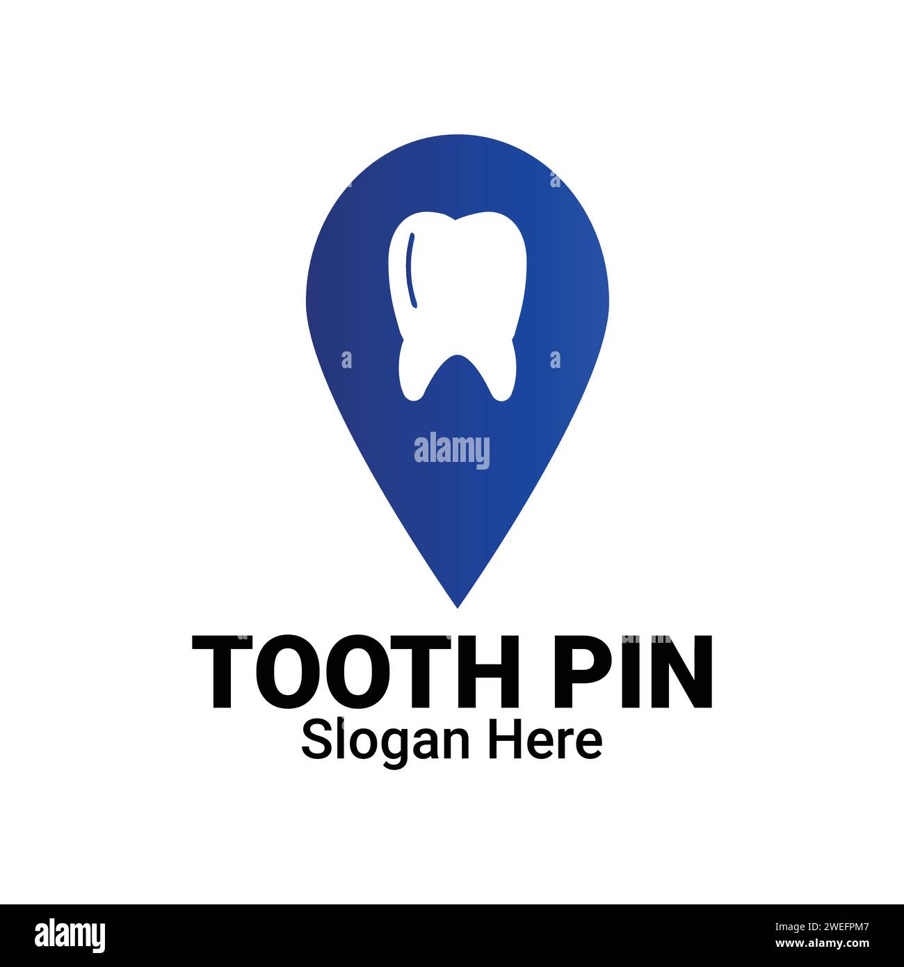 Dental Health Care Clinic Location Logo With Tooth and pinpoint icon sign symbol. Geo Tag Teeth map Locator illustration vector element. Stock Vector