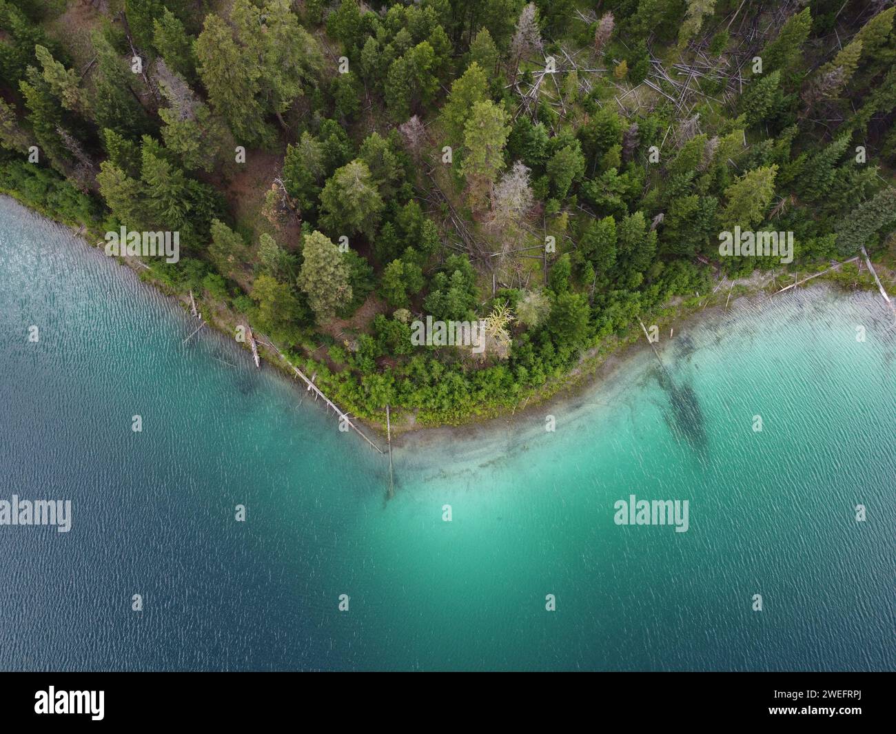 Crystal Clear Blue water in a Lake from above with Drone Stock Photo ...