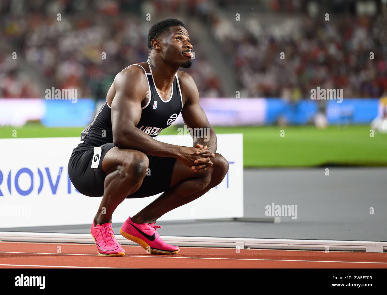 Emmanuel MATADI participating in the 100 meters at the World Athletics