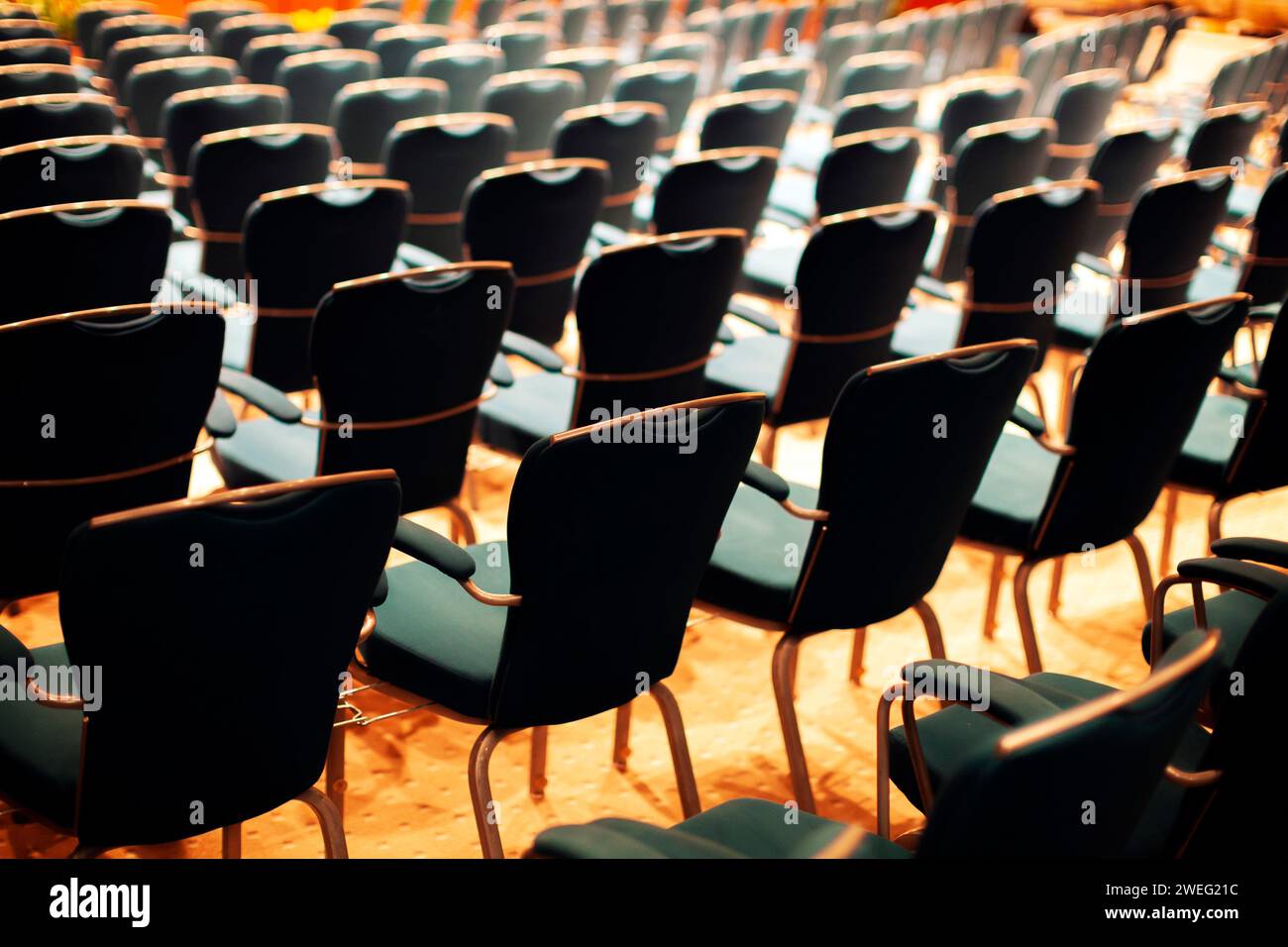 Empty blue seats in hi-res stock photography and images - Alamy