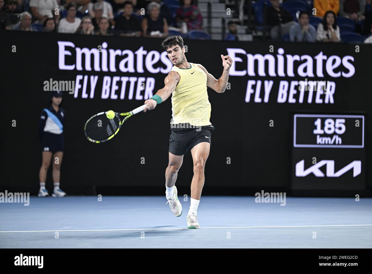 Carlos Alcaraz during the Australian Open AO 2024 Grand Slam tennis tournament on January 24