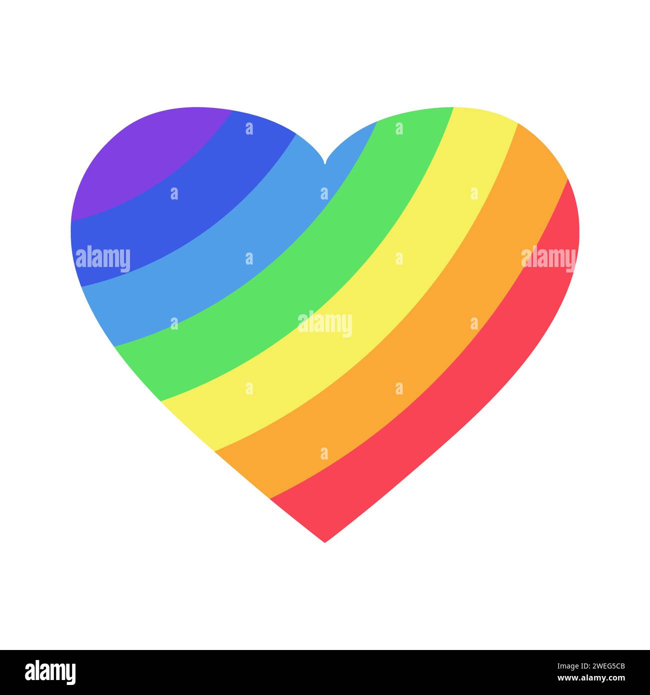 Rainbow heart shape isolated vector symbol. LGBT or LGBTQ pride symbol ...