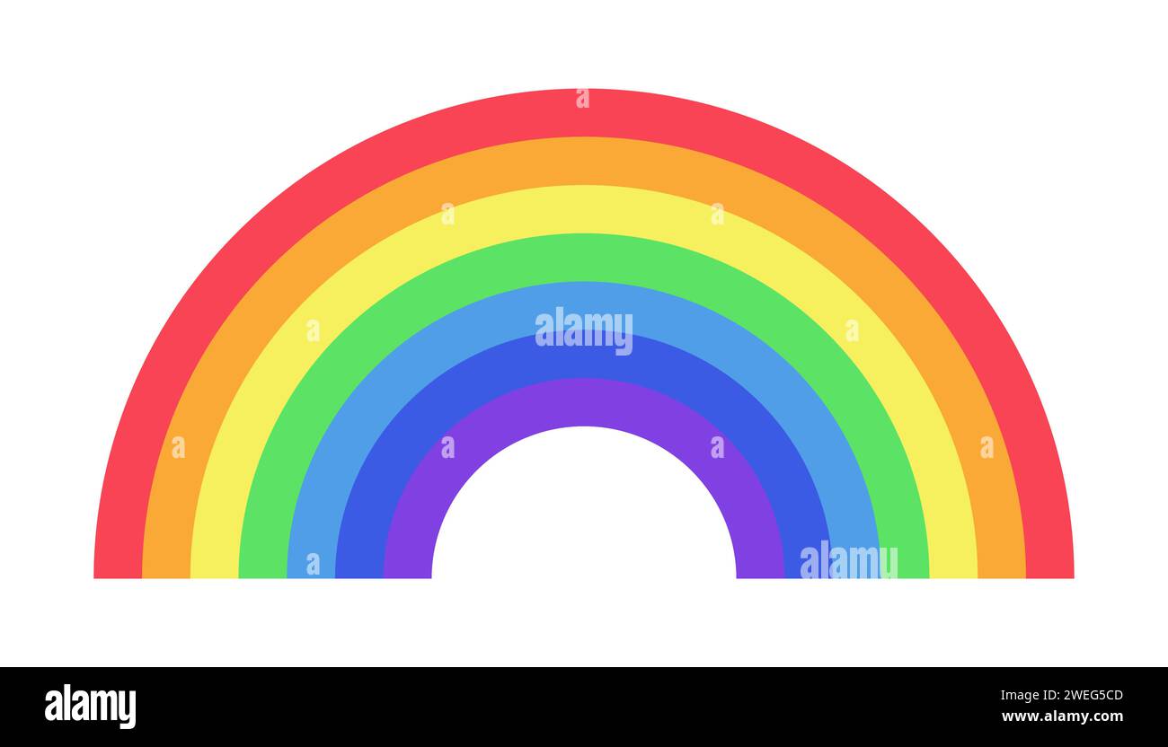 Simple rainbow icon, vector design element. Isolated on white ...