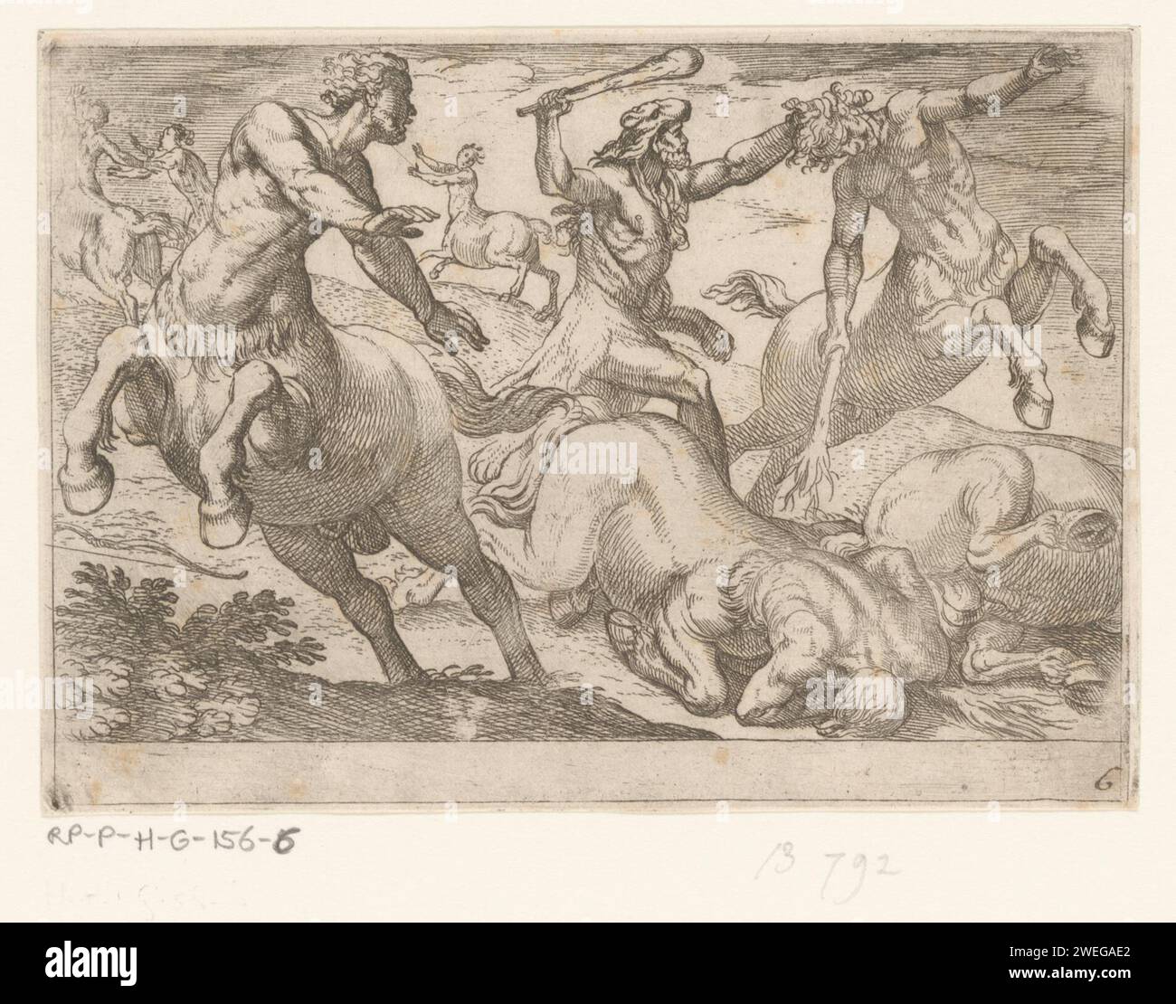 Hercules in Centauren, Antonio Storm, 1608 print Hercules in fight with