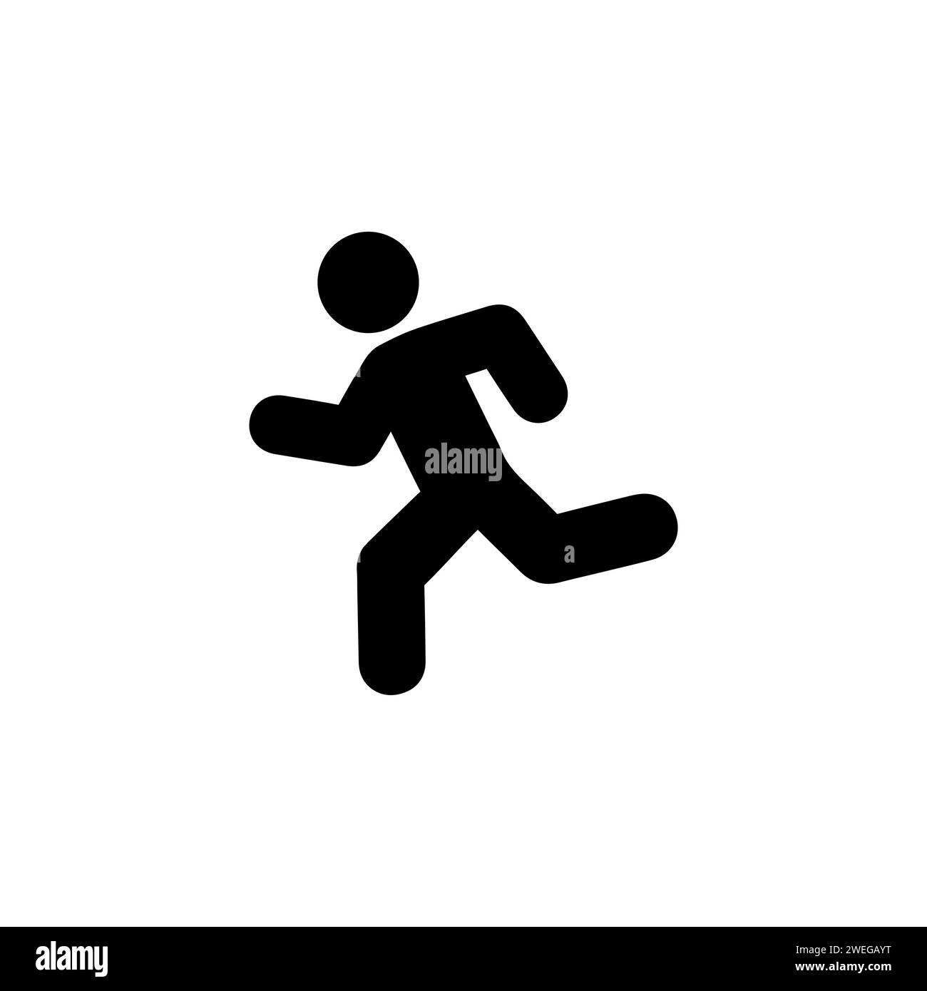 Running man flat vector icon. Simple solid symbol isolated on white ...