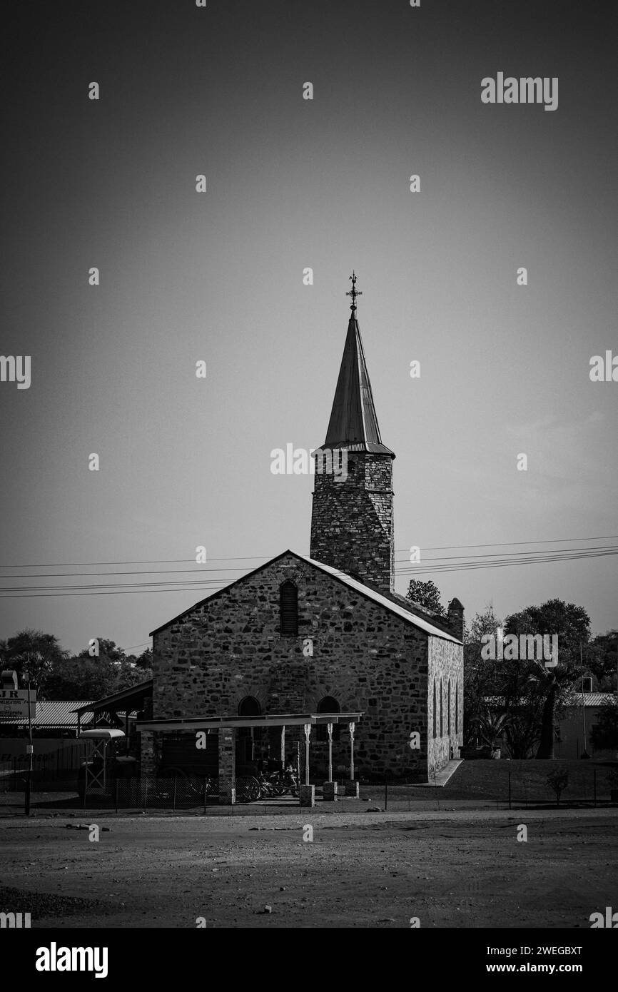 Small rural church on a picturesque hill in Namibia Stock Photo