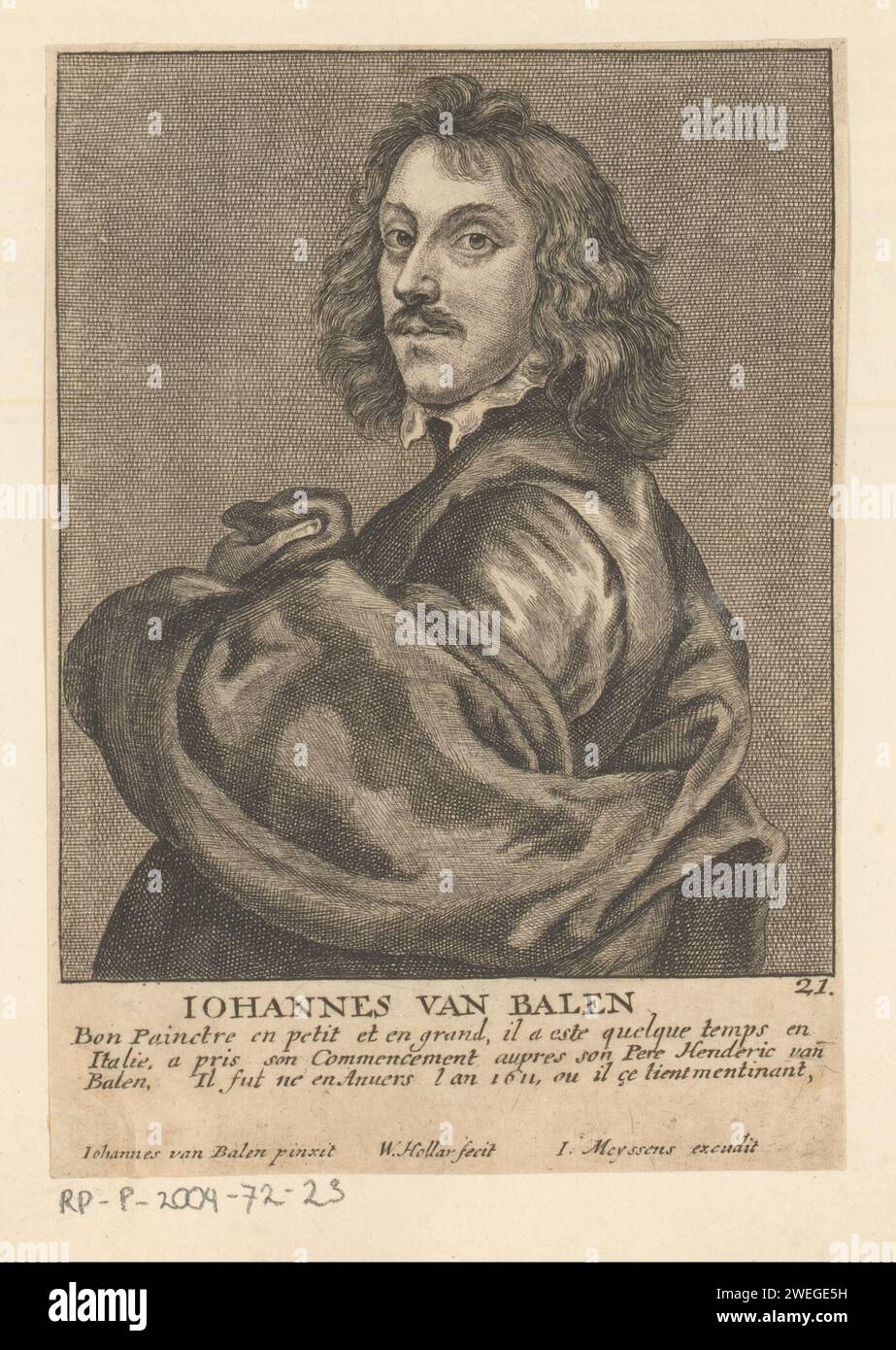 Portrait of Jan van Balen, 1649 - 1662 print Text in French in the ...