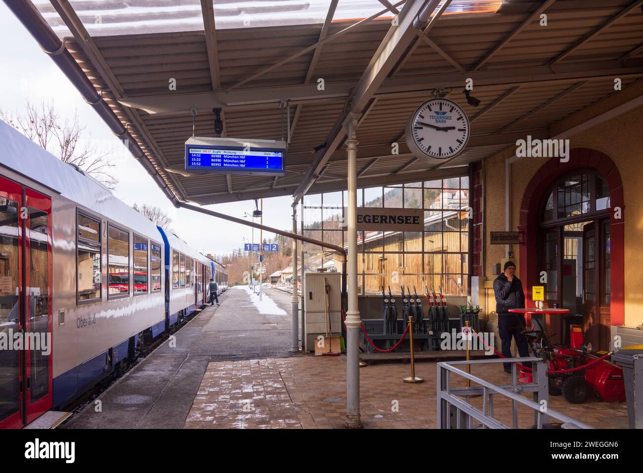 Local Raiway Station Tegernsee railway station, local train of BOB Stock Photo - Alamy