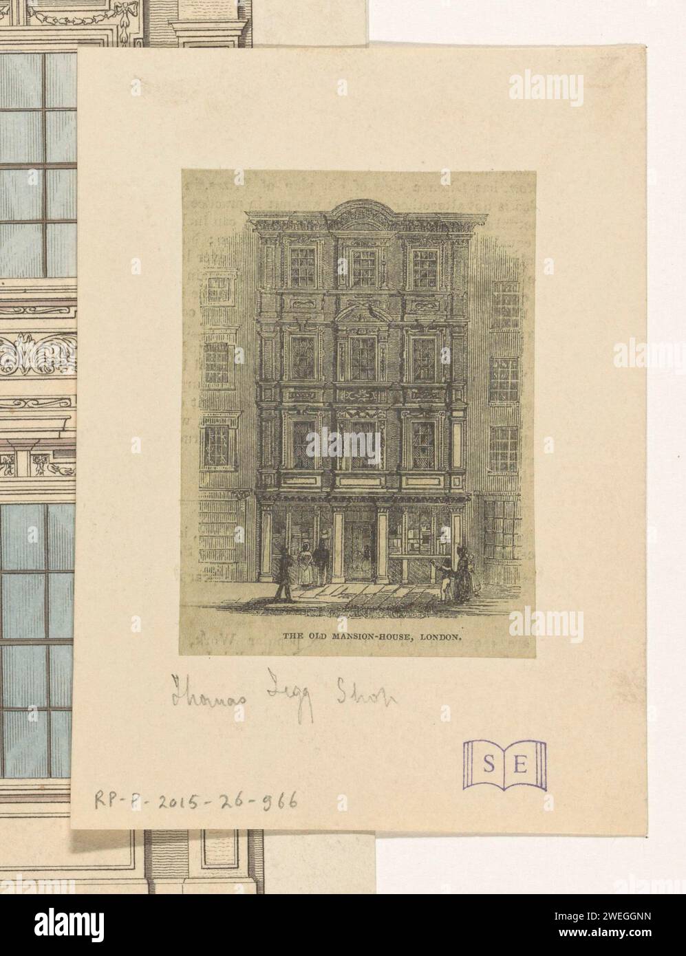 Facade of the Thomas Tegg store in London, Anonymous, 1824 - 1846 print   paper  façade (of house or building) Castle of Villette ** Stock Photo