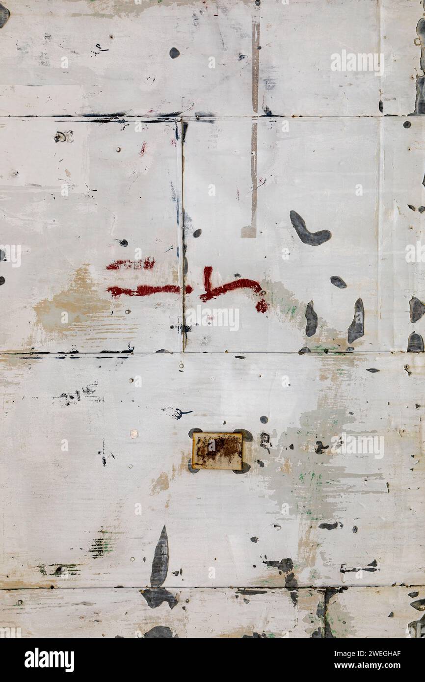 Painted, rusty wall, deteriorated, Stock Photo