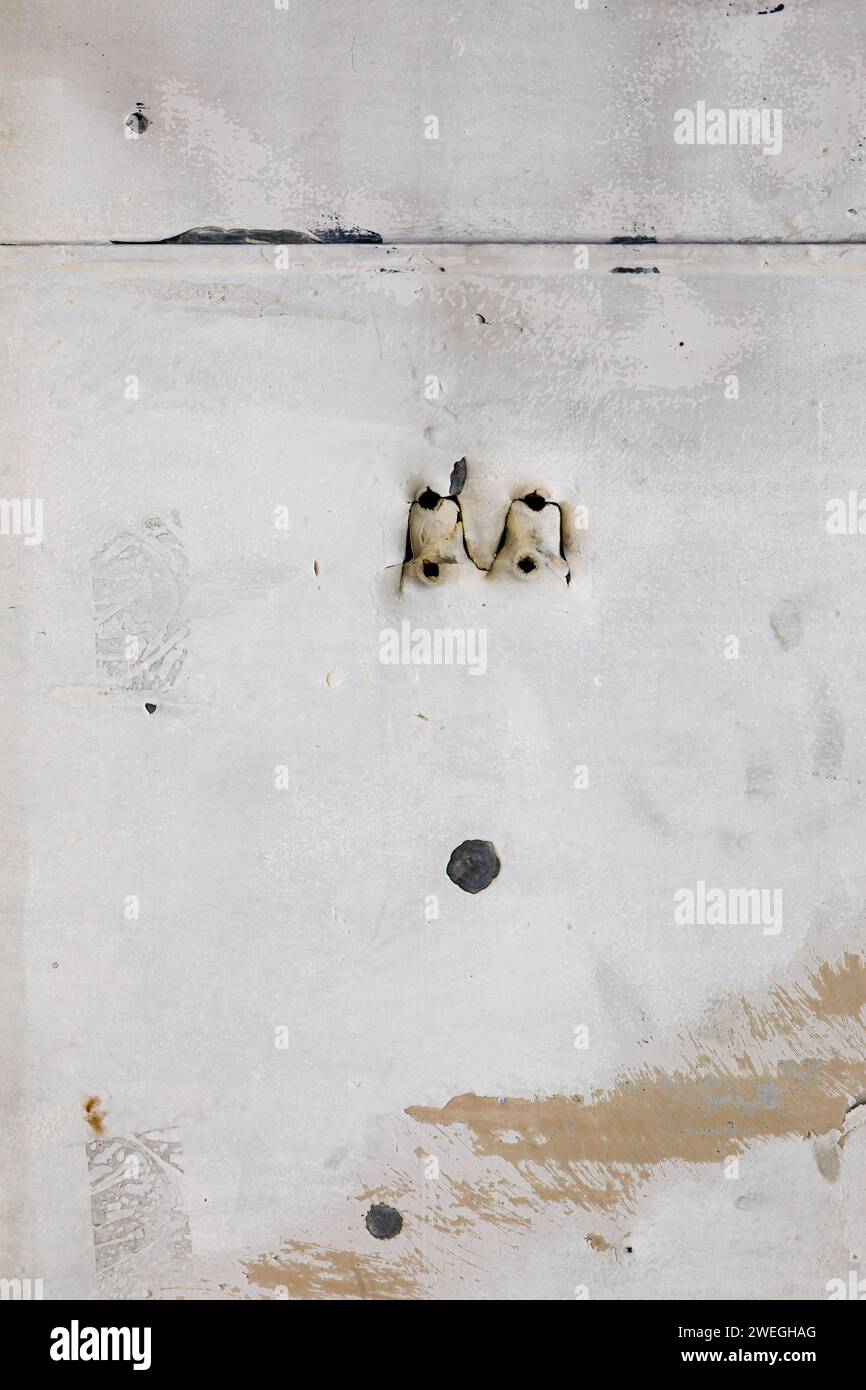 Painted, rusty wall, deteriorated, Stock Photo